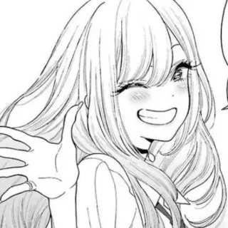 📀 Anime, Manga, Fille, Clin d'oeil, Sourire, Mignon telegram sticker