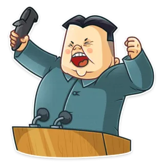 😠 Kim Jong-un North Korea, dictator, political figure, military leader, propaganda, caricature, nuclear weapon telegram sticker