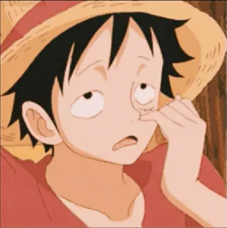 🤔 Monkey D. Luffy One Piece аниме, мультфильм, луффи, ван пис, смешной telegram sticker