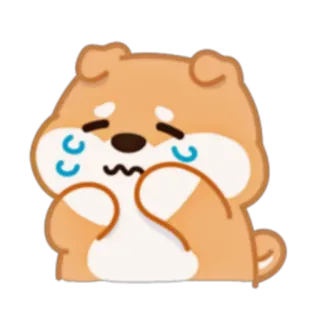 😢 狗, 伤心, 哭泣, 小狗, 卡通, 表情符号, 贴纸 telegram sticker