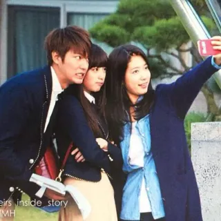 📸 Heirs Heirs inside story 한국 드라마, 상속자들, 이민호, 셀카, K-드라마, 박신혜, 비하인드 스토리 telegram sticker