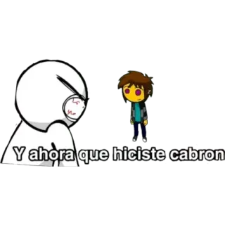 🖕 Y ahora que hiciste cabron Cartoon, Strichmännchen, Wütend, Beleidigung, Spanisch telegram sticker