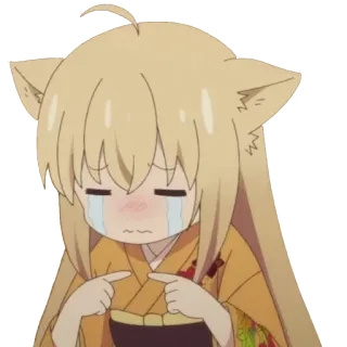 😭 anime, kawaii, cute, crying, cat ears telegram sticker