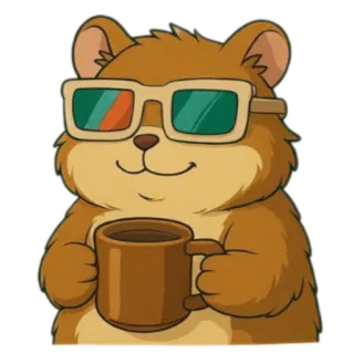 🧸 หมี, แว่นกันแดด, กาแฟ, การ์ตูน, สัตว์, น่ารัก telegram sticker