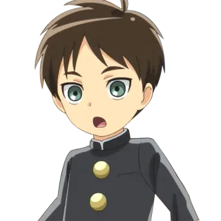 😧 Eren Yeager Attack on Titan anime, attack on titan, eren yeager, cartoon telegram sticker