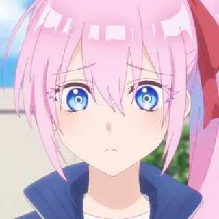 🍧 Anime, Mädchen, rosa Haare, traurig, Anime Mädchen telegram sticker