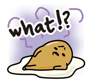 😒 Gudetama what!? ovo, preguiçoso, Gudetama, desenho animado, o quê telegram sticker