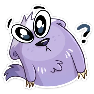 ❓ мультфильм, животное, милый, вопрос, любопытный, стикер telegram sticker