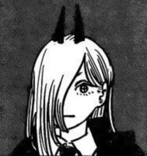 🤍 Power Chainsaw Man Power, Chainsaw Man, anime, manga, diavolo, corna, illustrazione, ritratto whatsapp sticker