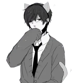 ❤ anime, catboy, cute, kawaii, manga, boy telegram sticker