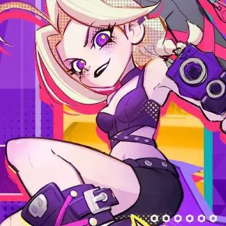 🤨 Cartoon, Figur, Lila, Blond, Anime, Mädchen telegram sticker