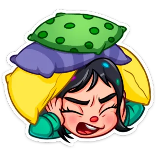 🙉 Vanellope von Schweetz Wreck-It Ralph Dessin animé, Fille, Mignon, Oreillers, Stressée, Exaspérée telegram sticker