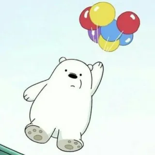 ✨ Ice Bear We Bare Bears dibujos animados, oso, globos, lindo, oso polar, We Bare Bears, Ice Bear telegram sticker