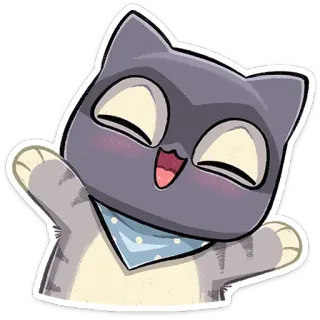 ⭐ 猫, ステッカー, かわいい, 動物, 幸せ telegram sticker