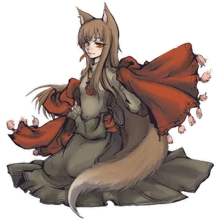 🌶 Holo Spice and Wolf Аниме, Холо, Волчица и специи, Девушка-лиса, Кэмономими telegram sticker