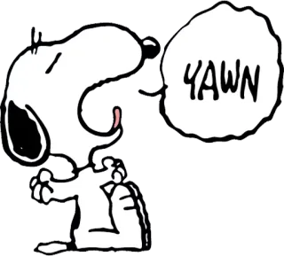 💤 Snoopy Peanuts YAWN 犬, あくび, 眠い, 漫画, ピーナッツ telegram sticker