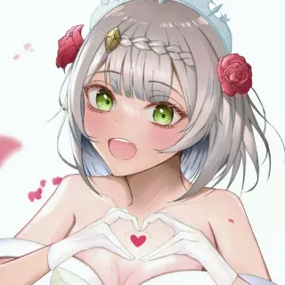 🥰 Аниме, Девушка, Сердце, Мило telegram sticker