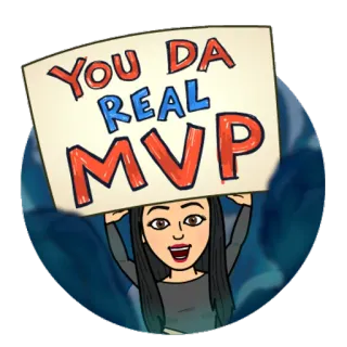 🏅 YOU DA REAL MVP MVP, félicitations, gagnant, dessin animé, Bitmoji telegram sticker