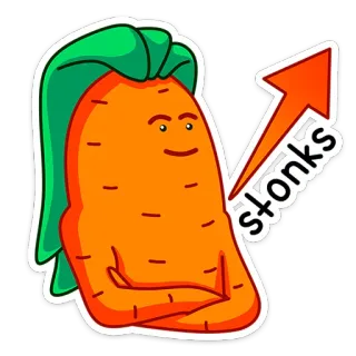 📈 stonks Мем, Stonks, Финансы, Деньги, Морковь, Стрелка вверх, Бизнес whatsapp sticker