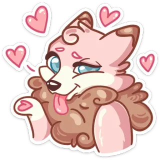 ❤️ lindo, perro, animal, corazones, dibujos animados, pegatina telegram sticker
