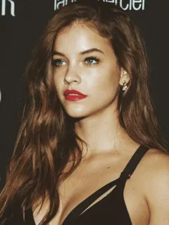 🌩 woman, model, portrait, red lipstick, brunette, hair whatsapp sticker