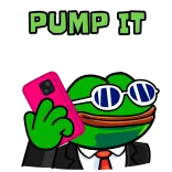 📱 Pepe the Frog PUMP IT pepe, ếch, tập tạ, điện thoại, kính râm whatsapp sticker