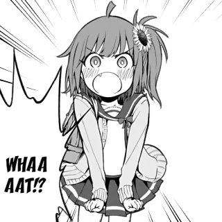 😡 WHAA AAT!? anime, shocked, surprised, manga, girl, school uniform telegram sticker