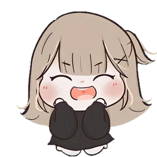🐼 Kartun, Lucu, Gadis, Senang, Anime, Chibi telegram sticker