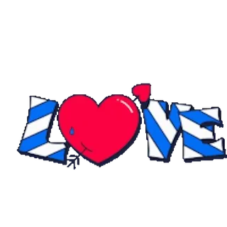 ❤️ LOVE amour, coeur, autocollant, bleu, blanc, rouge telegram sticker