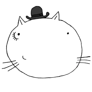🍊 Katze, Aufkleber, süß, Cartoon, Hut, Tier telegram sticker