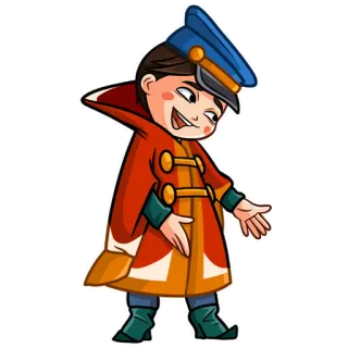 😐 cartoon, character, uniform, boy, illustration telegram sticker