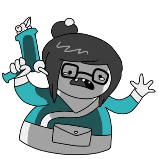 😱 desenho animado, arma, Hora de Aventura, arma, personagem, óculos telegram sticker