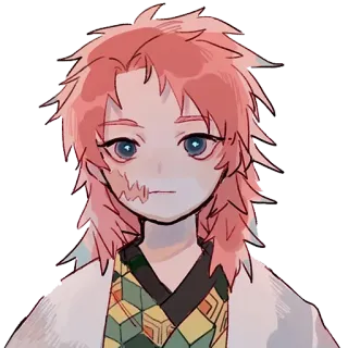 😕 Sabito Demon Slayer Anime, Manga, Nhân vật, Sabito, Thanh Gươm Diệt Quỷ, Vết sẹo, Tóc hồng telegram sticker