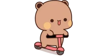 🫖 beruang, skuter, imut, binatang, kartun, seru telegram sticker
