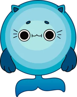 😐 süß, Cartoon, Tier, Figur, blau, Fisch, Illustration, skurril telegram sticker