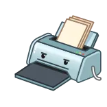 💩 printer, computer, kantoor, technologie, cartoon, apparatuur telegram sticker