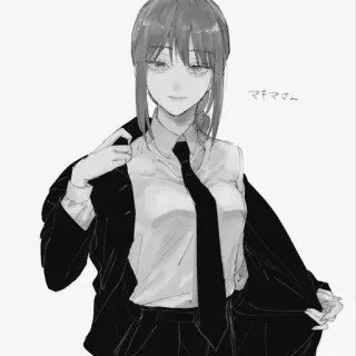 😏 Makima Chainsaw Man マキマさん อนิเมะ, มังงะ, Chainsaw Man, Makima, ญี่ปุ่น, ตัวละคร telegram sticker
