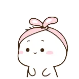 ❤ Dibujos animados, Personaje, Lindo, Kawaii, Rosa, Diadema whatsapp sticker