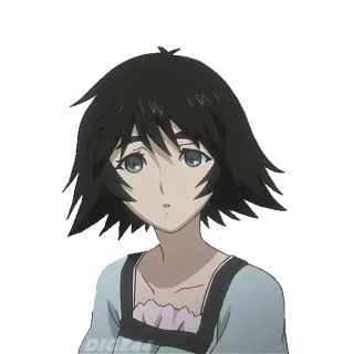 😯 Ruka Urushibara Steins;Gate Аниме, Девушка, Короткие волосы, Милая, Персонаж telegram sticker