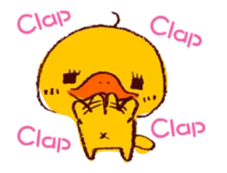 👏 Clap Clap Clap Clap mono, pato, aplaudiendo, kawaii, animal, animado, dibujos animados, ilustración telegram sticker