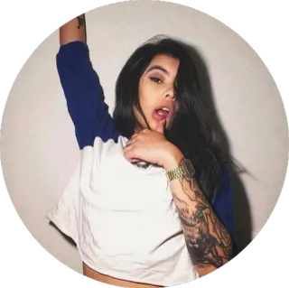 🤤 mulher, menina, retrato, modelo, morena, tatuagem telegram sticker