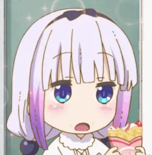 🍥 Kanna Kamui Miss Kobayashi's Dragon Maid Anime, Kanna, Kawaii, Süß, Chibi, Drache, Manga whatsapp sticker