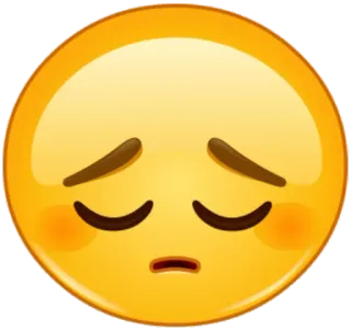 😔 Emoji, Triste, Enojado, Amarillo, Dibujos animados telegram sticker