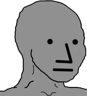 😐 meme, npc, neutral, gray, expressionless telegram sticker