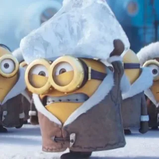 🧊 Minion Despicable Me minion, winter, cartoon, yellow, funny, ice telegram sticker