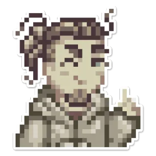 😉 Pixel art, Pulgar arriba, Personaje, Pegatina telegram sticker