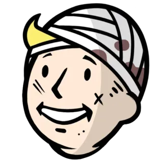 🤕 Vault Boy Fallout videospiel, verletzt, verbunden, vault-tec telegram sticker