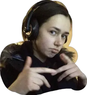 👯 personne, casque, femme, jeune, écouteurs telegram sticker