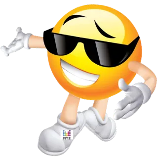 😎 Emoji, Óculos de sol, Legal, Rosto, Smiley, Desenho animado telegram sticker