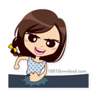 😏 cartoon, angry, girl, woman, expression, animation telegram sticker